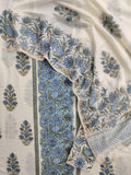 PANEL Hand Block Printed Cotton Suit with Mul Chanderi Dupatta