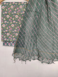 BLOCK PRINTED COTTON SUIT WITH LEHRIYA KOTA DORIA DUPATTA