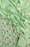 PICHWAI Printed Cotton Suit with Applique Work Kota Doria Dupatta