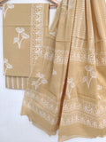 Hand Block Printed Cotton Suit With Mulmul Cotton Dupatta