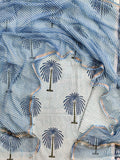 BLOCK PRINTED COTTON SUIT WITH LEHRIYA KOTA DORIA DUPATTA