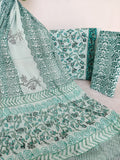 Hand Block Printed Cotton Suit with Pure Chiffon dupatta