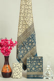 HAND BLOCK PRINTED MAHESHWARI SILK SUIT WITH MAHESHWARI SILK DUPATTA