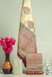 HAND BLOCK PRINTED MAHESHWARI SILK SUIT WITH MAHESHWARI SILK DUPATTA