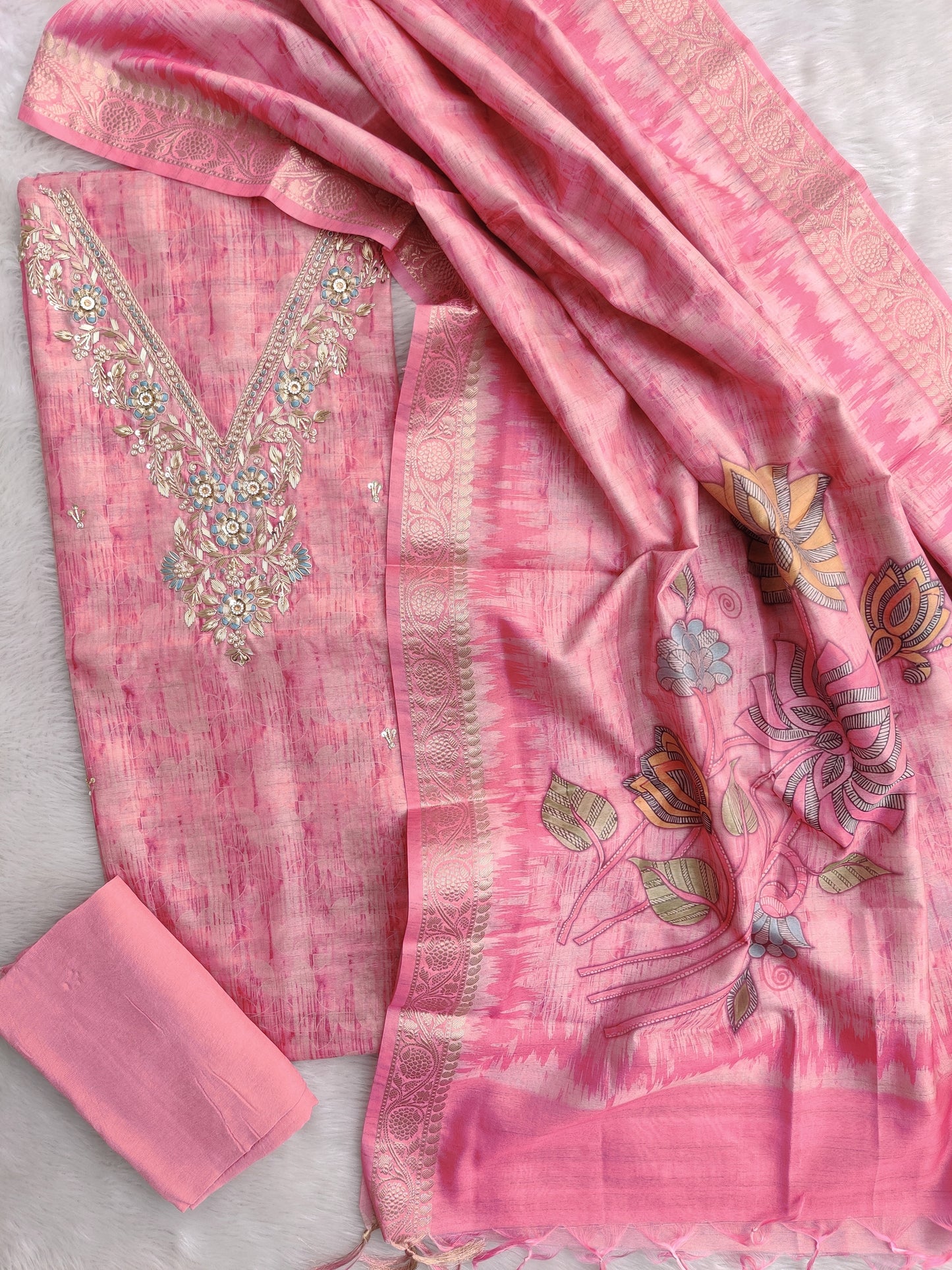 NEW LAUNCH              CHANDERI SILK GOTA PATTI SUIT WITH CHANDERI DIGITAL PRINTED DUPATTA