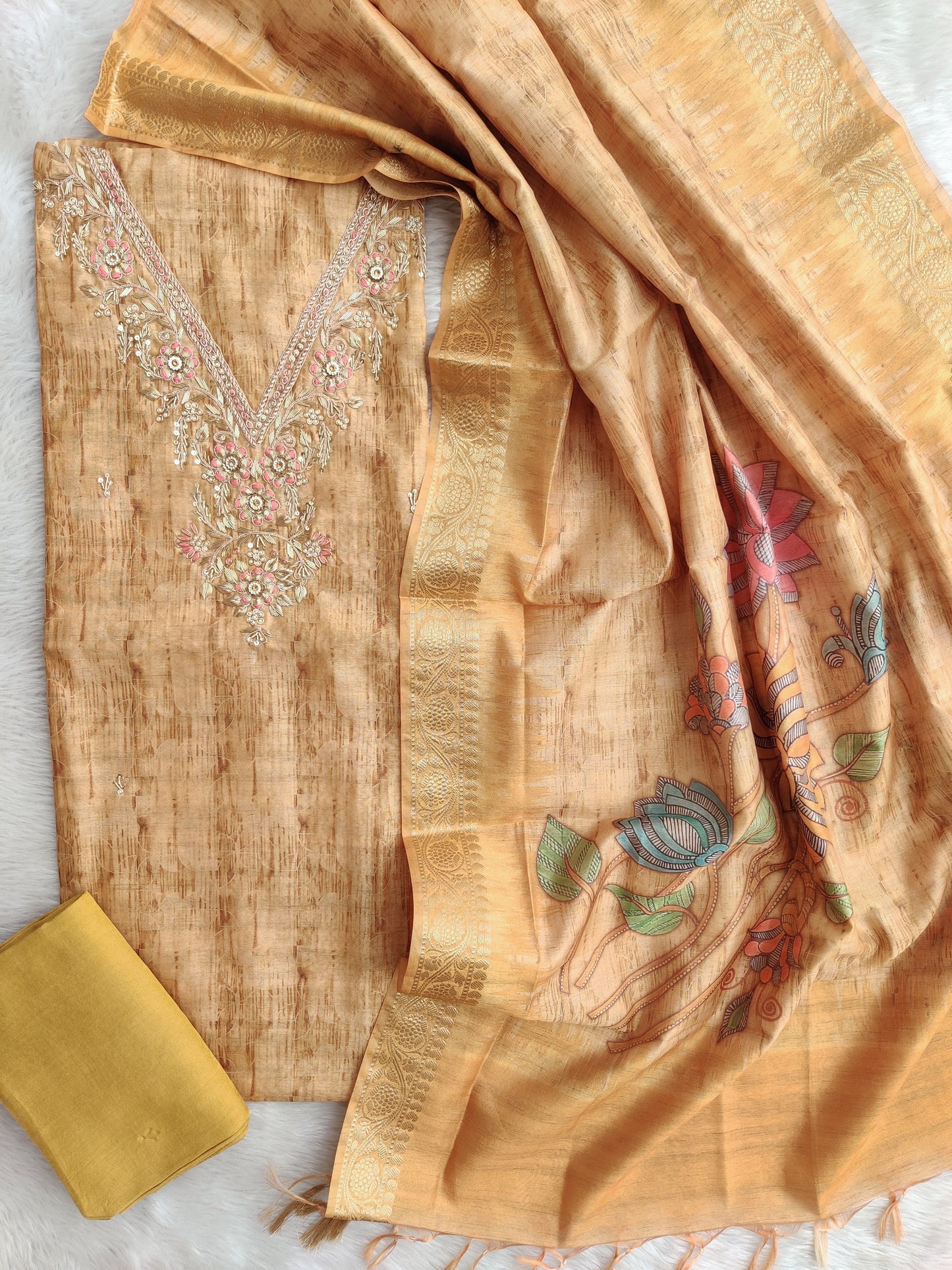 NEW LAUNCH              CHANDERI SILK GOTA PATTI SUIT WITH CHANDERI DIGITAL PRINTED DUPATTA