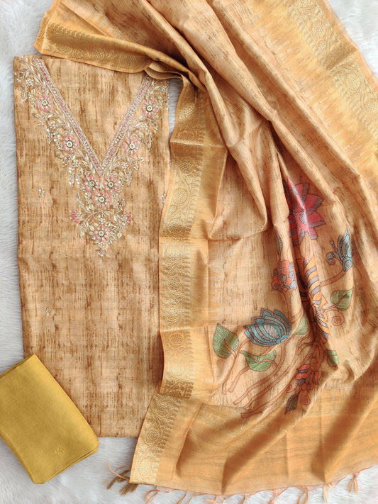 NEW LAUNCH              CHANDERI SILK GOTA PATTI SUIT WITH CHANDERI DIGITAL PRINTED DUPATTA