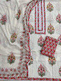 Exclusive Unstitched Cotton Suit with Mulmul Embroidery Dupatta