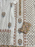 Exclusive Unstitched Cotton Suit with Mulmul Embroidery Dupatta