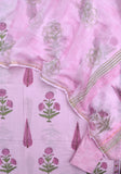 Hand Block Printed Cotton Suit with Cotton Kota Doria dupatta
