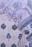 Hand Block Printed Cotton Suit with Cotton Kota Doria dupatta