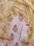 BLOCK PRINTED COTTON SUIT WITH LEHRIYA KOTA DORIA DUPATTA