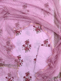 BLOCK PRINTED COTTON SUIT WITH LEHRIYA KOTA DORIA DUPATTA