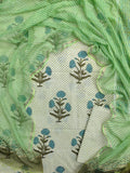 BLOCK PRINTED COTTON SUIT WITH LEHRIYA KOTA DORIA DUPATTA