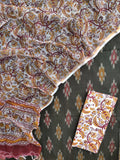 Handloom Weave Ikat Suit with Kota Doria Dupatta