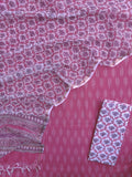 Handloom Weave Ikat Suit with Kota Doria Dupatta