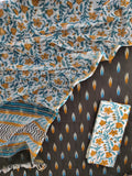 Handloom Weave Ikat Suit with Kota Doria Dupatta