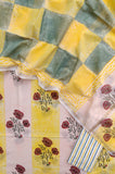 PANEL Hand Block Printed Cotton Suit with Mul Chanderi Dupatta