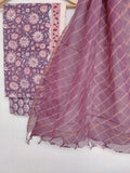 BLOCK PRINTED COTTON SUIT WITH LEHRIYA KOTA DORIA DUPATTA