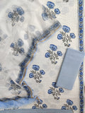 HAND BLOCK PRINTED KANTHA COTTON SUIT WITH KOTA DORIA DUPATTA