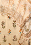 HAND BLOCK PRINTED COTTON SUIT WITH KOTA DORIA DUPATTA