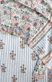 Hand Block Printed Cotton Suit with Mul Chanderi Dupatta