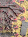NASHPAL POMEGRANATE DYE COTTON SUIT WITH KOTA DORIA DUPATTA