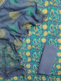 NASHPAL POMEGRANATE DYE COTTON SUIT WITH KOTA DORIA DUPATTA