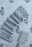 Hand Block Printed Cotton Schiffli Suit with Kota Doria Dupatta