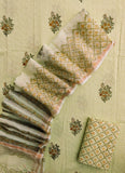 Hand Block Printed Cotton Schiffli Suit with Kota Doria Dupatta