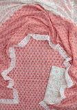Hand Block Printed Cotton Suit With Lace Work Mulmul Dupatta