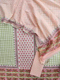 PANEL Hand Block Printed Cotton Suit with Mul Chanderi Dupatta