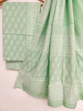 Hand Block Printed Cotton Suit With Mulmul Cotton Dupatta