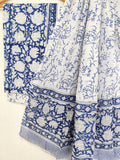 Hand Block Printed Cotton Suit With Mulmul Cotton Dupatta