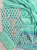 FLORAL PRINTED COTTON GOTA PATTI SUIT WITH COTTON DUPATTA