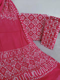 BATIK PRINTED COTTON SUIT WITH PURE CHIFFON DUPATTA
