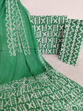 BATIK PRINTED COTTON SUIT WITH PURE CHIFFON DUPATTA