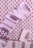 Hand Block Printed Cotton Schiffli Suit with Kota Doria Dupatta