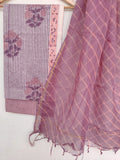 BLOCK PRINTED COTTON SUIT WITH LEHRIYA KOTA DORIA DUPATTA