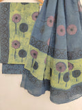 NASHPAL Hand Block Printed Cotton Suit With Mulmul Cotton Dupatta