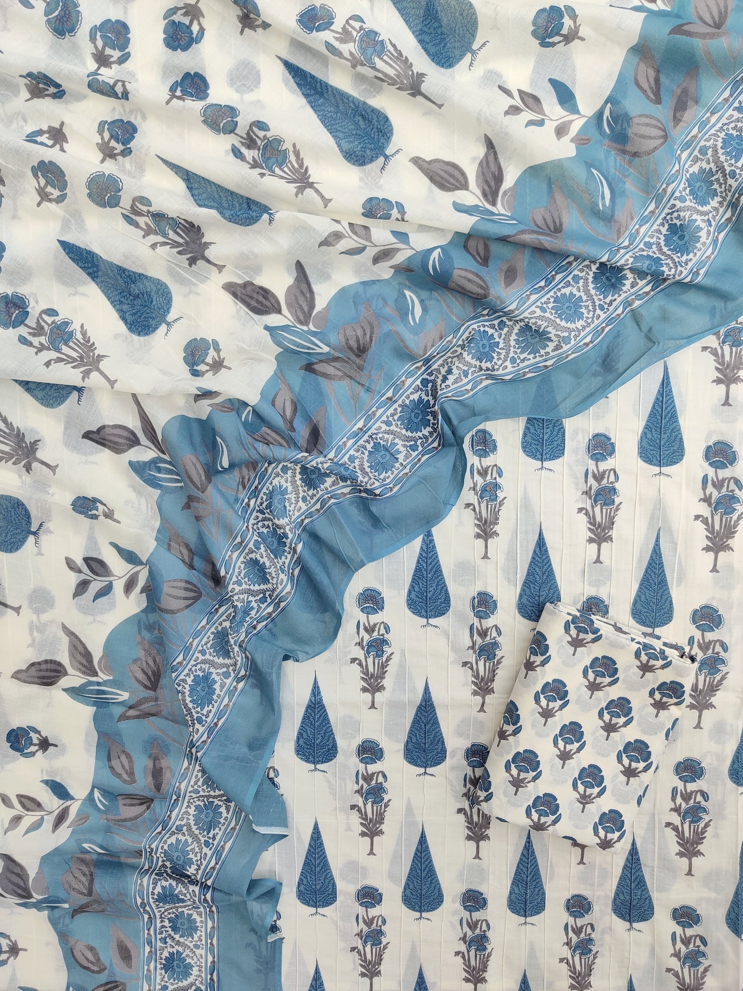 Jaipuri Printed *PINTEX* Cotton Suit With Mulmul Cotton Dupatta