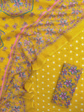 BANDHANI Schiffli Suit with Mulmul Dupatta
