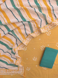 BANDHEJ Cotton Suit With LEHRIYA Mulmul Dupatta