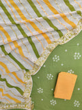 BANDHEJ Cotton Suit With LEHRIYA Mulmul Dupatta