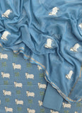 PICHWAI Printed Cotton Suit with Applique Work Kota Doria Dupatta