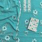 Exclusive Unstitched HAND PAINTED Cotton Suit with HAND PAINTED Mulmul Embroidery Dupatta