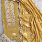 Exclusive Unstitched HAND PAINTED Cotton Suit with HAND PAINTED Mulmul Embroidery Dupatta