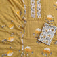 Exclusive Unstitched HAND PAINTED Cotton Suit with HAND PAINTED Mulmul Embroidery Dupatta