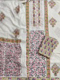 Exclusive Unstitched Cotton Suit with Mulmul Embroidery Dupatta