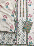 Exclusive Unstitched Cotton Suit with Mulmul Embroidery Dupatta